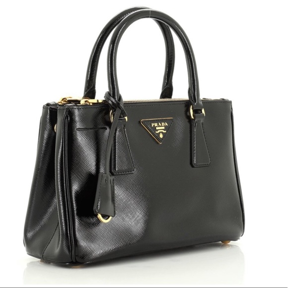 PRADA Double Zip Lux Tote Vernice Saffiano Mini - Picture 2 of 4